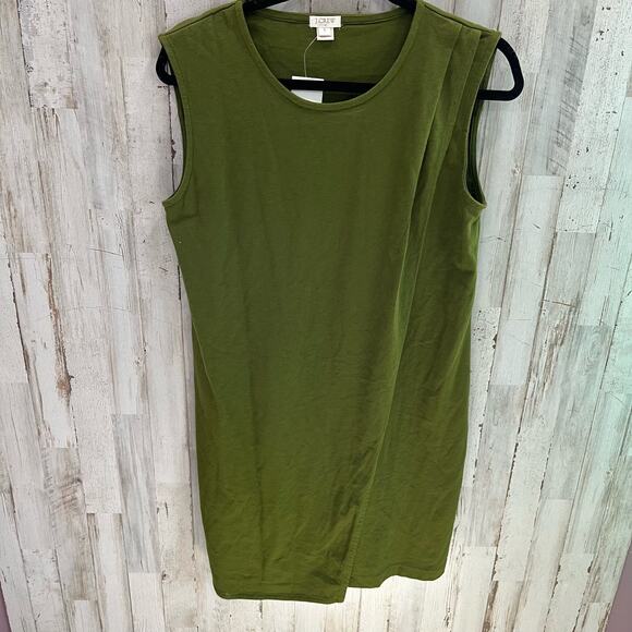 NWT J. Crew Factory Women's Green Stretch Sleeveless Drapey Dress Size S - Picture 1 of 6